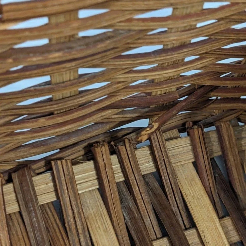Vintage Style Rectangular Wicker Basket Woven Storage Organizer Cottagecore